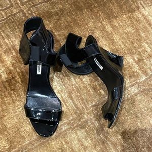 Manolo Blahnik Black Patent Sandals